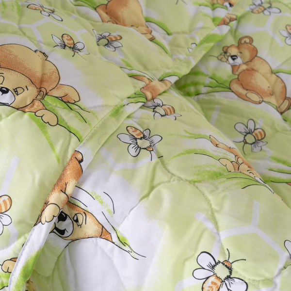 Одеяло детское хлопковое стеганое Вилюта 100х140 7823 Зеленый