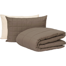 Одеяло силиконовое стеганое Viluta Relax Light 205х140 + 2 наволочки 50х70 Шоколадно-ванильный