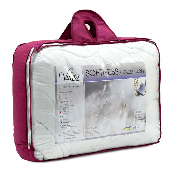 Одеяло стеганое Лебяжий пух Viluta Полуторное Soft 140х205