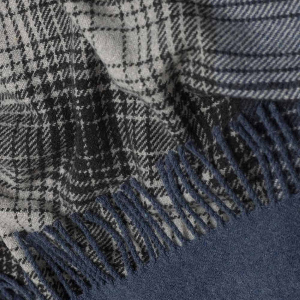 Плед Lanavitta напіввовняний Кардинал 170х210 Синьо-сірий