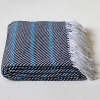 Плед Lanavitta напіввовняний Сакура 140х200 Темно-синій