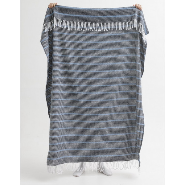 Плед Lanavitta полушерстяной Сакура 140х200 Темно-синий