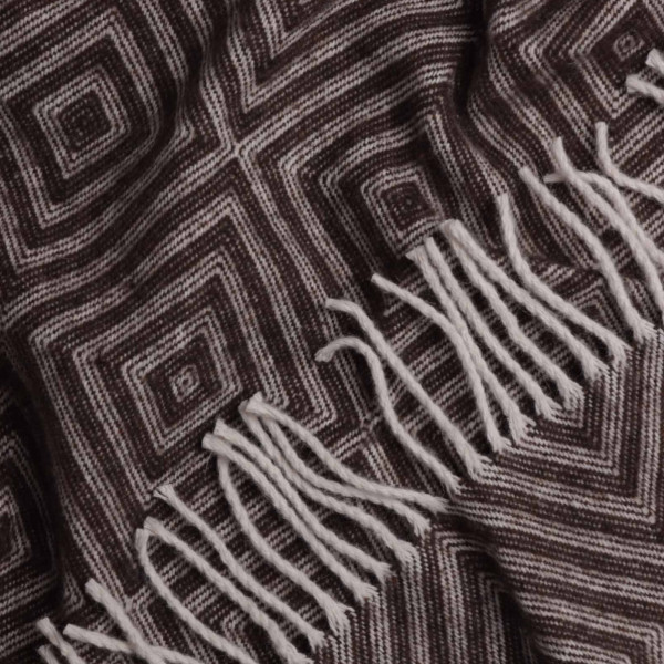 Плед Lanavitta напіввовняний Ромб 140х200 Темно-коричневий