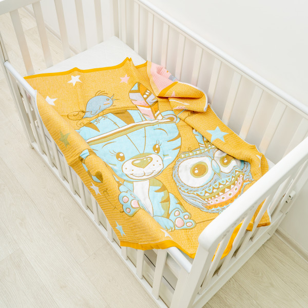 Плед-Покрывало Тигренок 110х110 Оранжевый