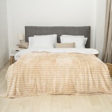 Плед-покрывало 200х230 Полоса Люкс Бежевый 181101