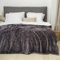 Плед-покрывало 180х200 Полоса Люкс Графит 181103