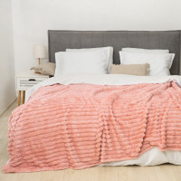 Плед-покривало 200х230 Полоса Люкс Рожевий 181108