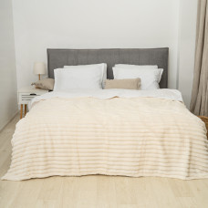 Плед-покрывало 200х230 Полоса Люкс Молочный 181110