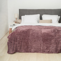 Плед-покривало 200х230 Полоса Люкс Слива 181111