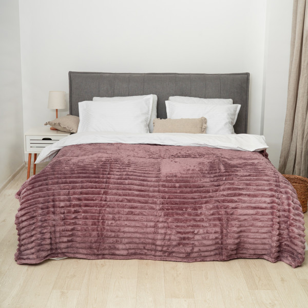 Плед-покрывало 150х200 Полоса Люкс Слива 181111