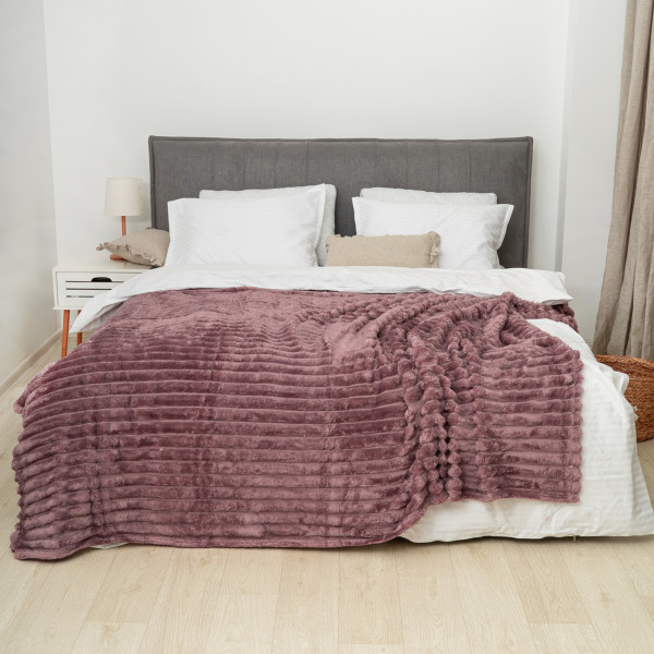 Плед-покрывало 150х200 Полоса Люкс Слива 181111