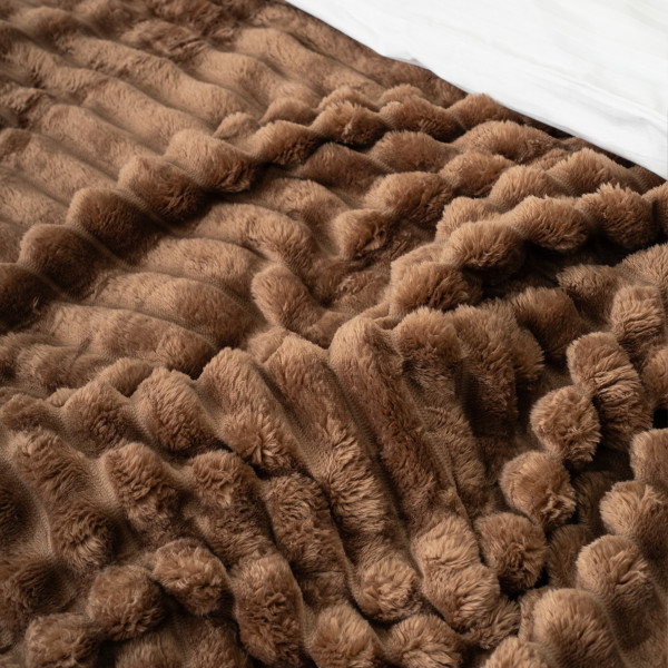 Плед-покривало 200х230 Полоса Люкс Коричневий 181112