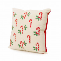 Подушка декоративная с вышивкой 40х40 Карамель/саржа