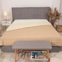 Покривало стьобане двостороннє Viluta Дует 140х210 Бежево-ванільний