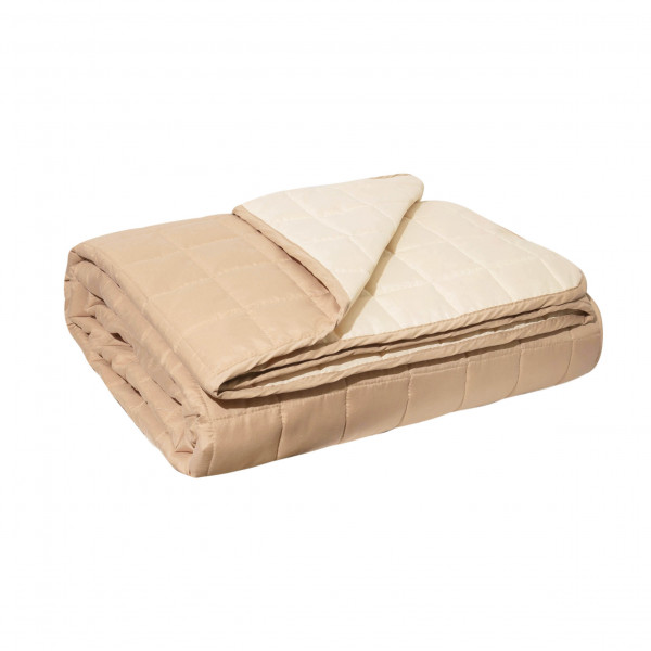 Покрывало стёганое двустороннее Viluta Дуэт 140х210 Бежево-ванильный