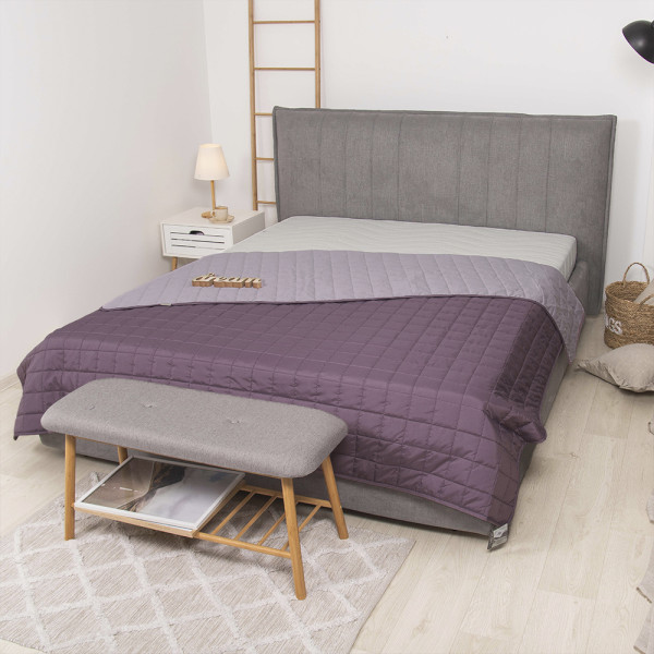 Покрывало стёганое двустороннее Viluta Дуэт 210х240 Дымчатый аметист