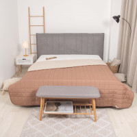 Покрывало стёганое двустороннее Viluta Дуэт 210х220 капучино