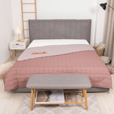 Покрывало стёганое двустороннее Viluta Дуэт 140х210 Розовый кварц