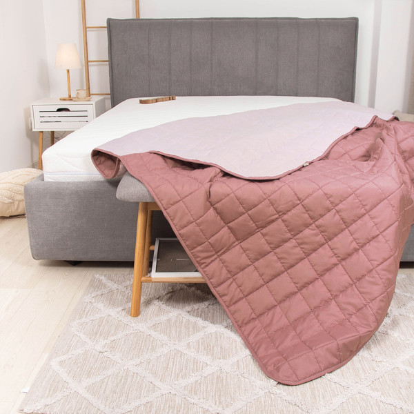 Покрывало стёганое двустороннее Viluta Дуэт 140х210 Розовый кварц