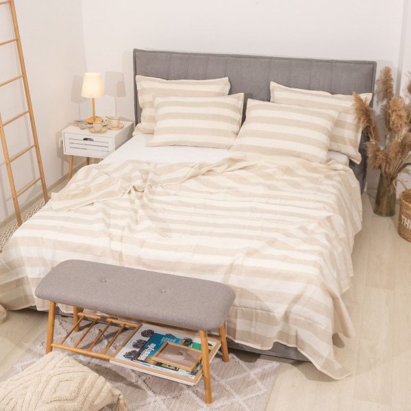 Покрывало Льняное 260*220 Полоса