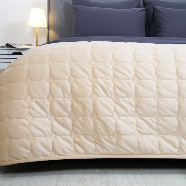 Покрывало стеганое Viluta Велюр 210х240 (+ наволочки 50х70 2 шт.) Sheepskin