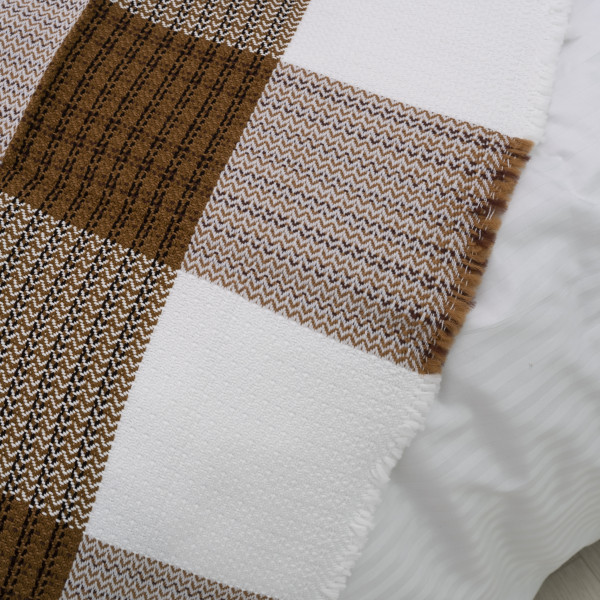 Покрывало жаккардовое клетчатое Коричневое 150х210