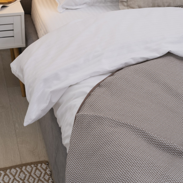 Покрывало жаккардовое Зигзаг Коричневый 150х210