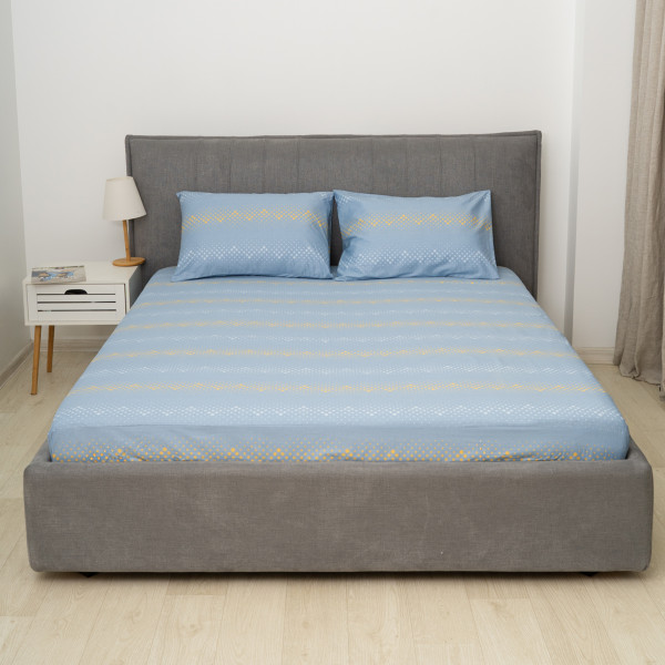 Простирадло на резинці Viluta Сатин Luxe 200х160х25 + 2 наволочки 50х70 SLR01