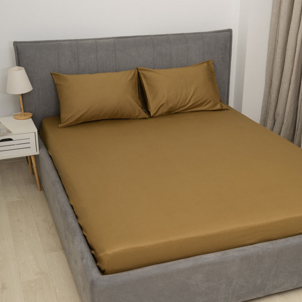 Простирадло на резинці Viluta Сатин Luxe 200х160х25 + 2 наволочки 50х70 SLR03