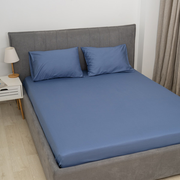 Простирадло на резинці Viluta Сатин Luxe 200х160х25 + 2 наволочки 50х70 SLR04