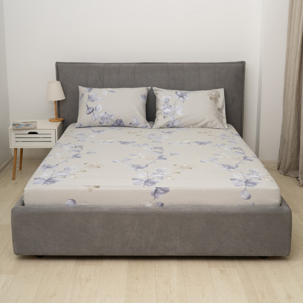 Простирадло на резинці Viluta Сатин Luxe 200х160х25 + 2 наволочки 50х70 SLR05