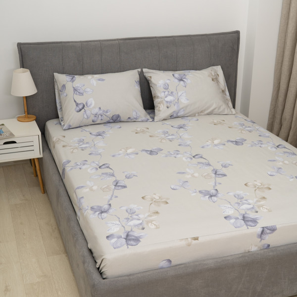 Простирадло на резинці Viluta Сатин Luxe 200х160х25 + 2 наволочки 50х70 SLR05