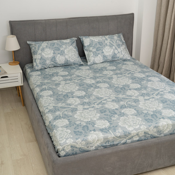 Простирадло на резинці Viluta Сатин Luxe 200х160х25 + 2 наволочки 50х70 SLR06