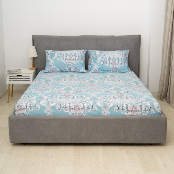 Простирадло на резинці Viluta Сатин Luxe 200х160х25 + 2 наволочки 50х70 SLR07