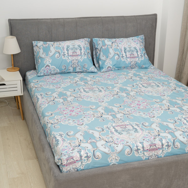 Простирадло на резинці Viluta Сатин Luxe 200х160х25 + 2 наволочки 50х70 SLR07