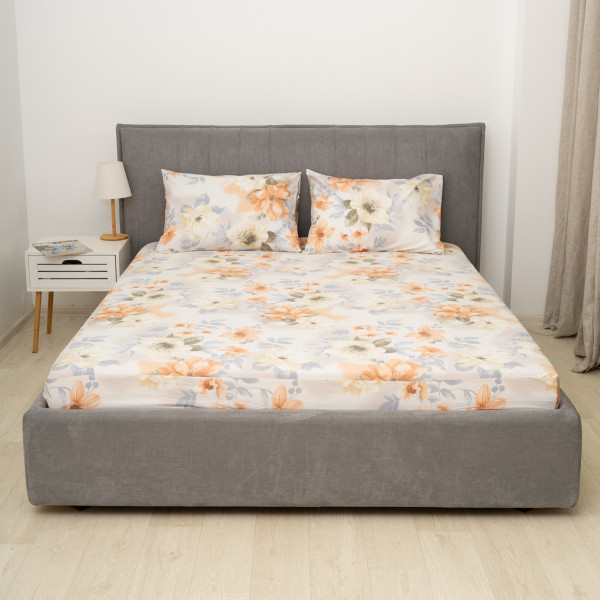 Простирадло на резинці Viluta Сатин Luxe 200х160х25 + 2 наволочки 50х70 SLR12