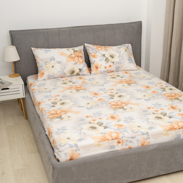 Простирадло на резинці Viluta Сатин Luxe 200х160х25 + 2 наволочки 50х70 SLR12