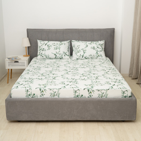 Простирадло на резинці Viluta Сатин Luxe 200х160х25 + 2 наволочки 50х70 SLR13