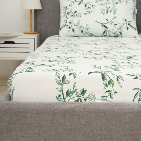 Простирадло на резинці Viluta Сатин Luxe 200х160х25 + 2 наволочки 50х70 SLR13