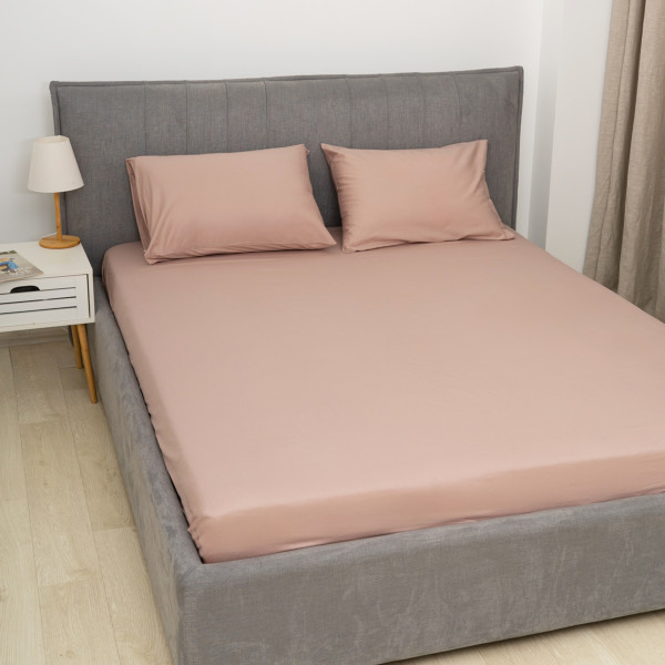 Простирадло на резинці Viluta Сатин Luxe 200х160х25 + 2 наволочки 50х70 SLR19