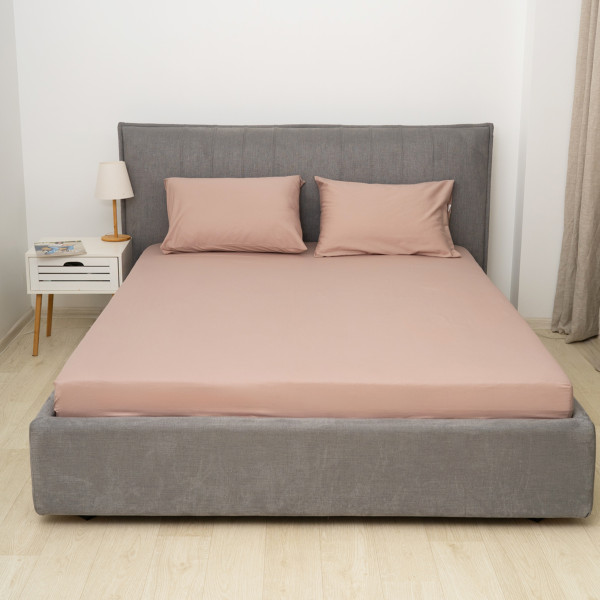 Простирадло на резинці Viluta Сатин Luxe 200х160х25 + 2 наволочки 50х70 SLR19