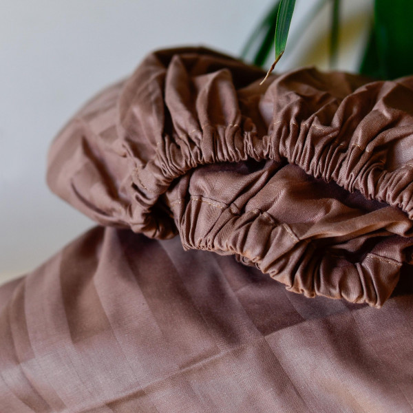 Простынь на резинке Сатин Stripe 180х200+25 75