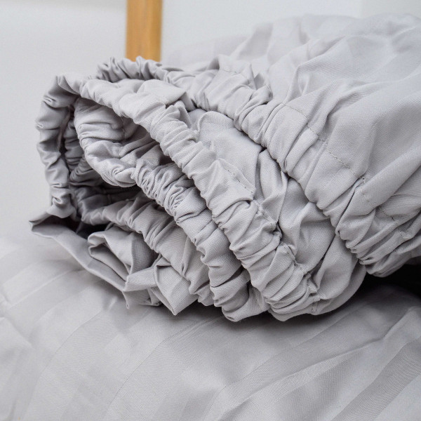 Простынь на резинке Сатин Stripe 160х200+25 80