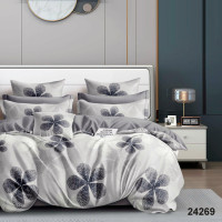Комплект постільної білизни Viluta Євро Ранфорс 24269 з простирадлом на резинці 180х200