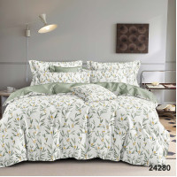 Комплект постільної білизни Viluta Євро Ранфорс 24280 з простирадлом на резинці 180х200