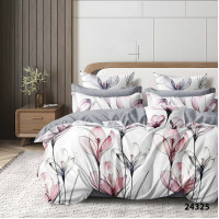 Комплект постільної білизни Viluta Євро Ранфорс 24325 з простирадлом на резинці 160х200