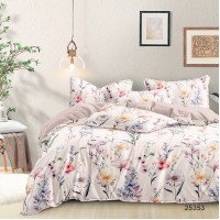 Комплект постільної білизни Viluta Євро Ранфорс 25353 з простирадлом на резинці 160х200