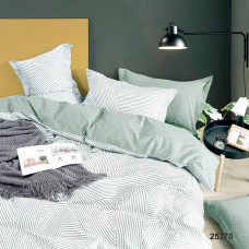 сКомплект постельного белья Viluta Двуспальный Ранфорс 25370 с простыней на резинке 160х200