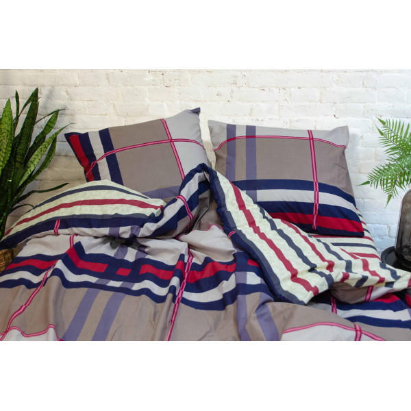 Комплект постельного белья Viluta Евро Ранфорс 17113 с простыней на резинке 160х200