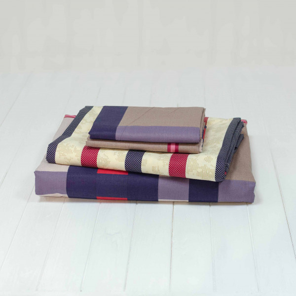 Комплект постельного белья Viluta Евро Ранфорс 17113 с простыней на резинке 160х200